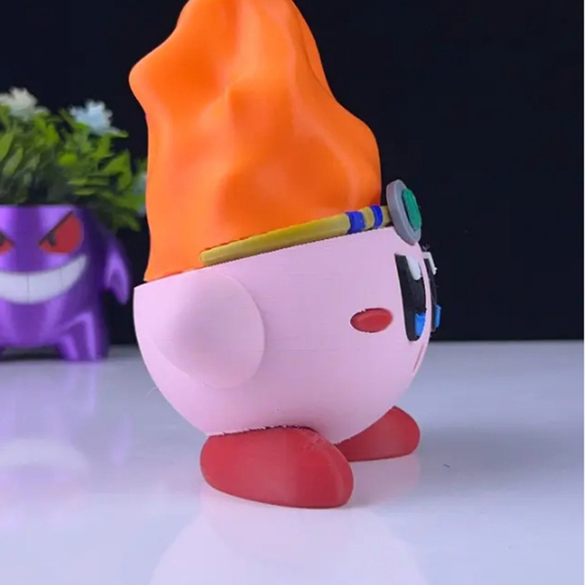 Fire Kirby 3D Printed Model - Kirby Game Collectible Figurine fan art desk pet image 5