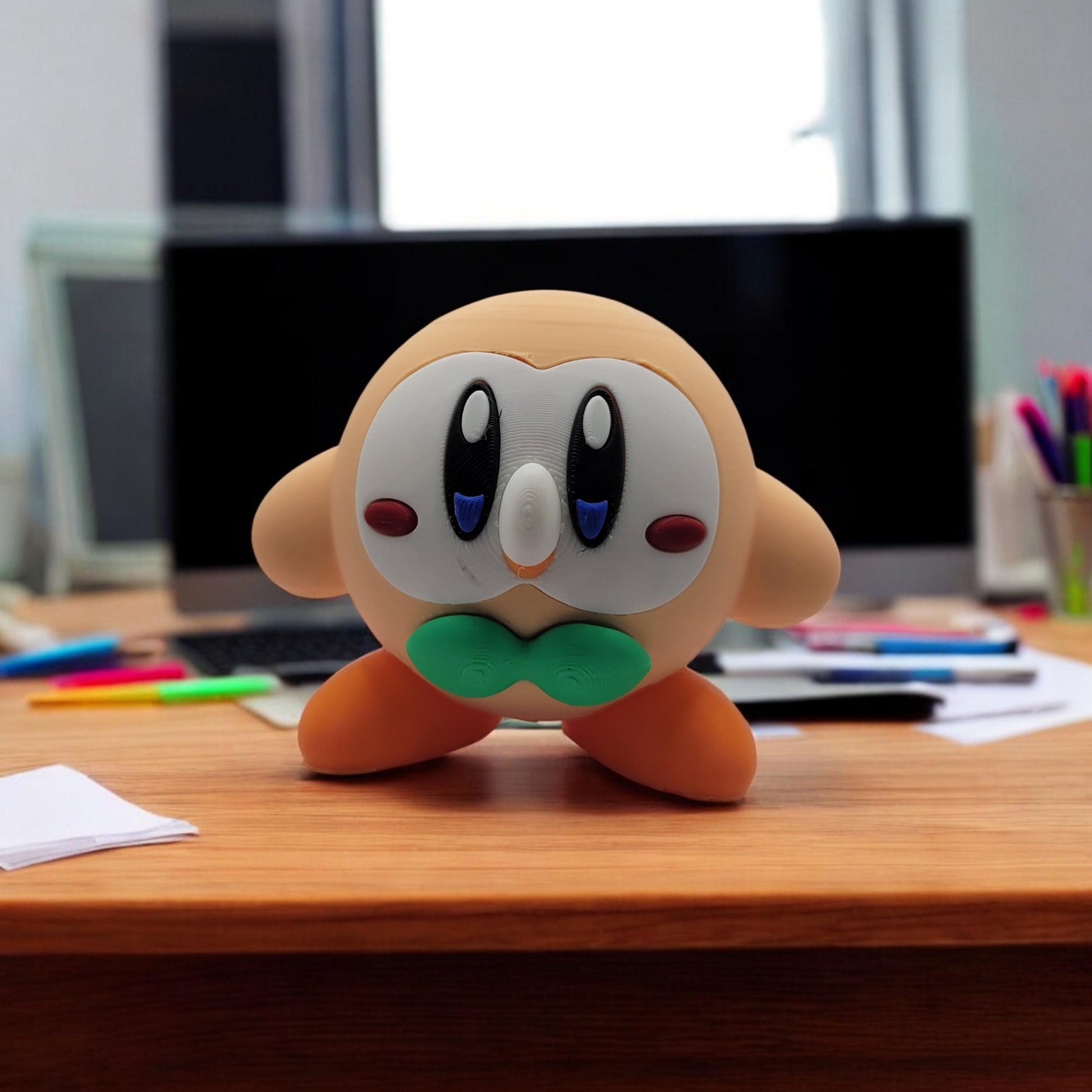 Rowlet kirby 3D Printed Model - Kirby Game Collectible Figurine fan art desk pet image 0