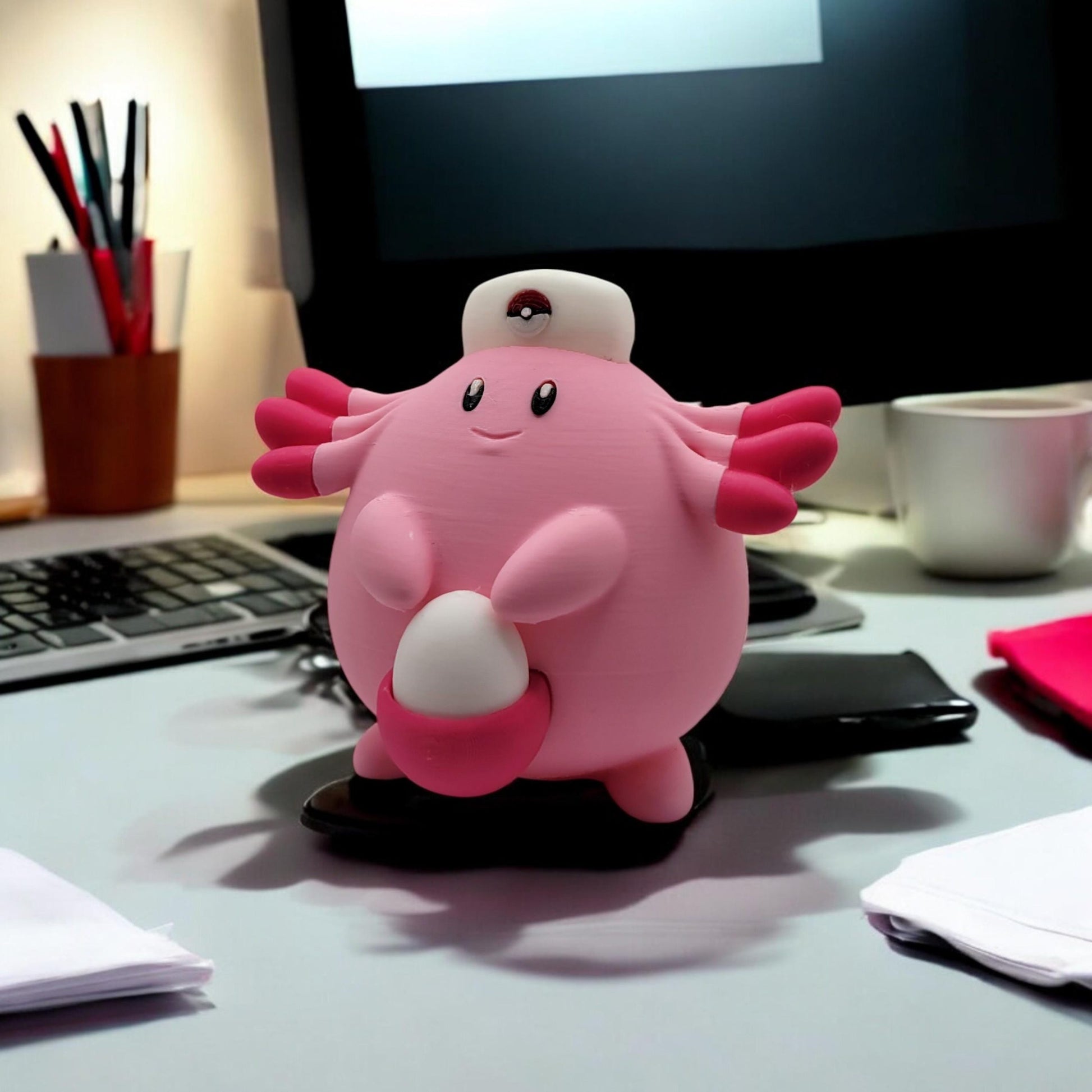 Nurse Joy's Chansey 3D Printed Model - Pokemon Game Collectible Figurine fan art desk pet image 0