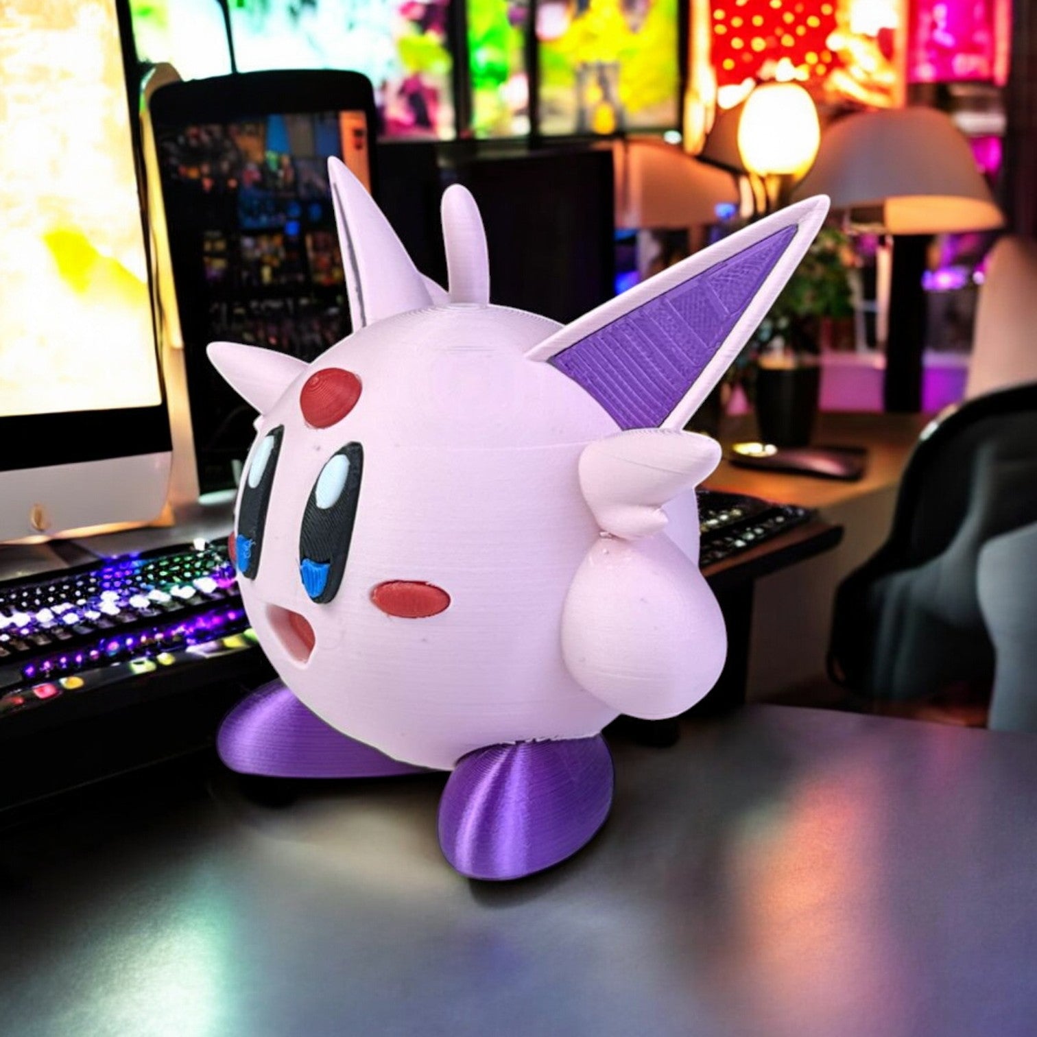 Espeon Kirby 3D Printed Model - Kirby Game Collectible Figurine fan art desk pet image 1