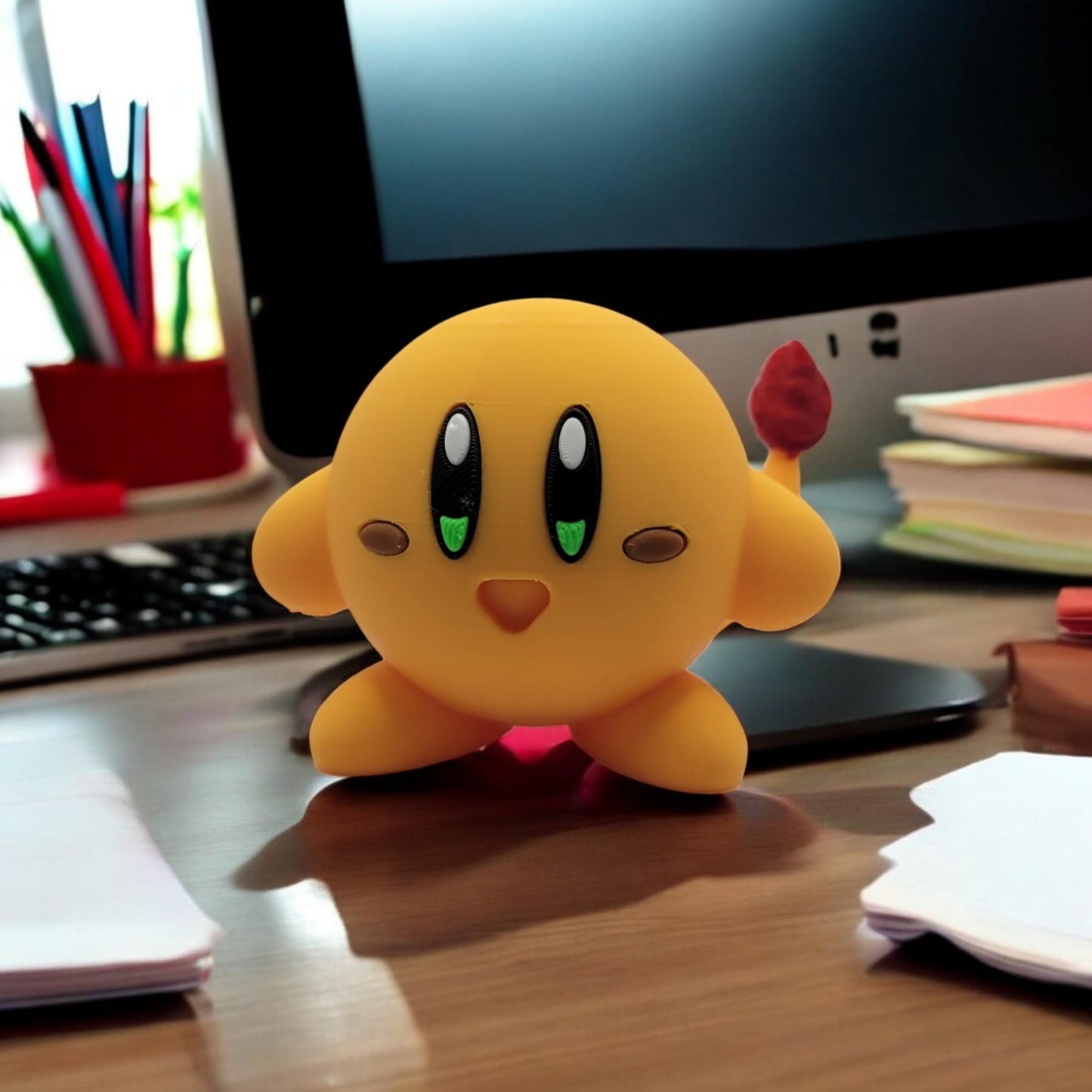 Charmander kirby 3D Printed Model - Kirby Game Collectible Figurine fan art desk pet image 0