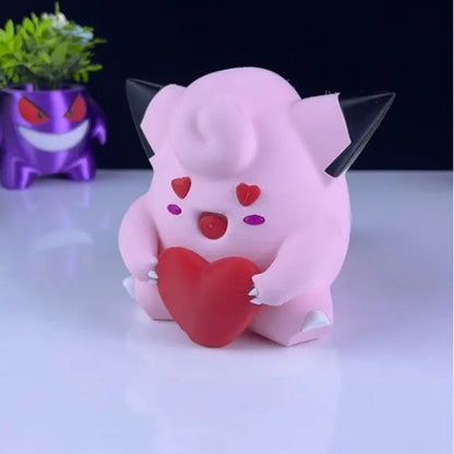 Heartful Clefairy 3D Printed Model - Pokemon Game Collectible Figurine fan art desk pet image 1