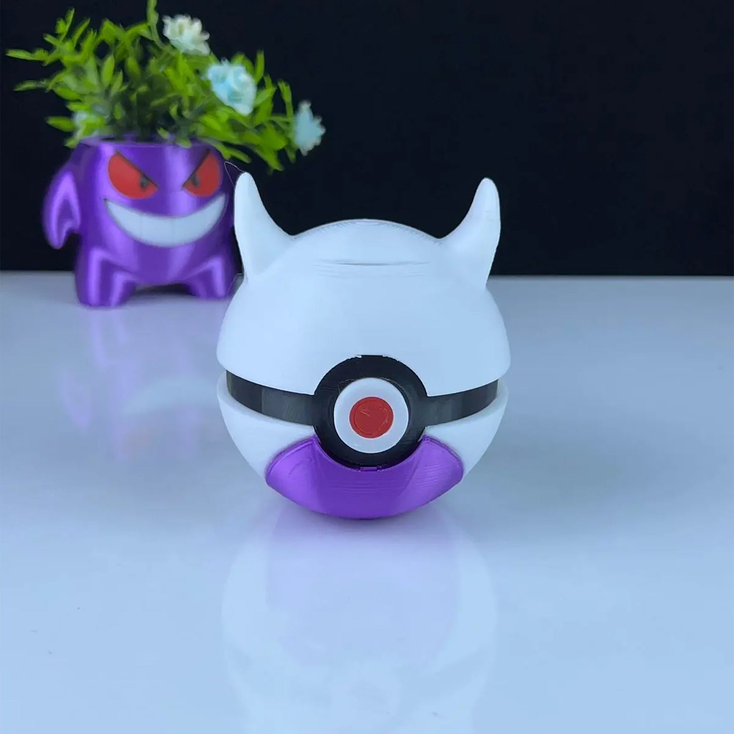 Mewtwo Pokeball 3D Printed Model - Pokemon Game Collectible Figurine fan art desk pet image 0
