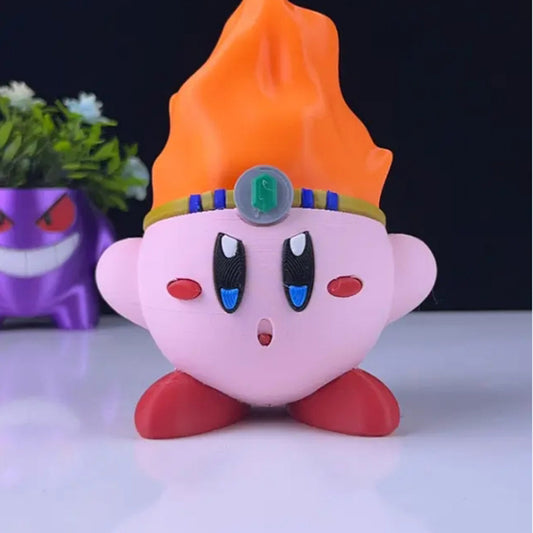 Fire Kirby 3D Printed Model - Kirby Game Collectible Figurine fan art desk pet image 0
