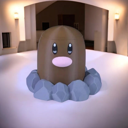 Diglett Container 3D Printed Model - Container Game Collectible Figurine fan art desk pet image 2