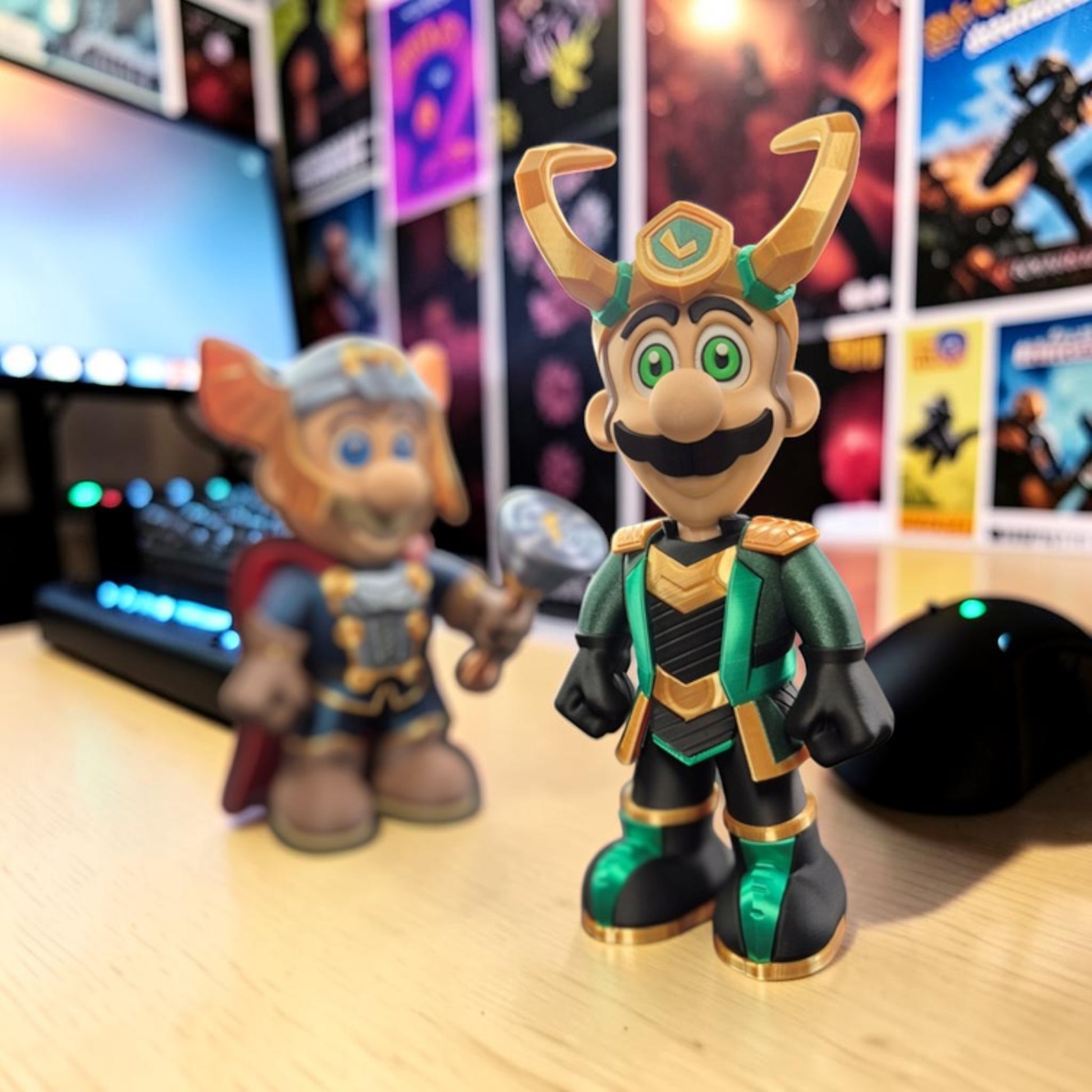 Loki Luigi 3D Printed Model - Super Mario Game Collectible Figurine image 0