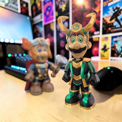 Loki Luigi 3D Printed Model - Super Mario Game Collectible Figurine image 0