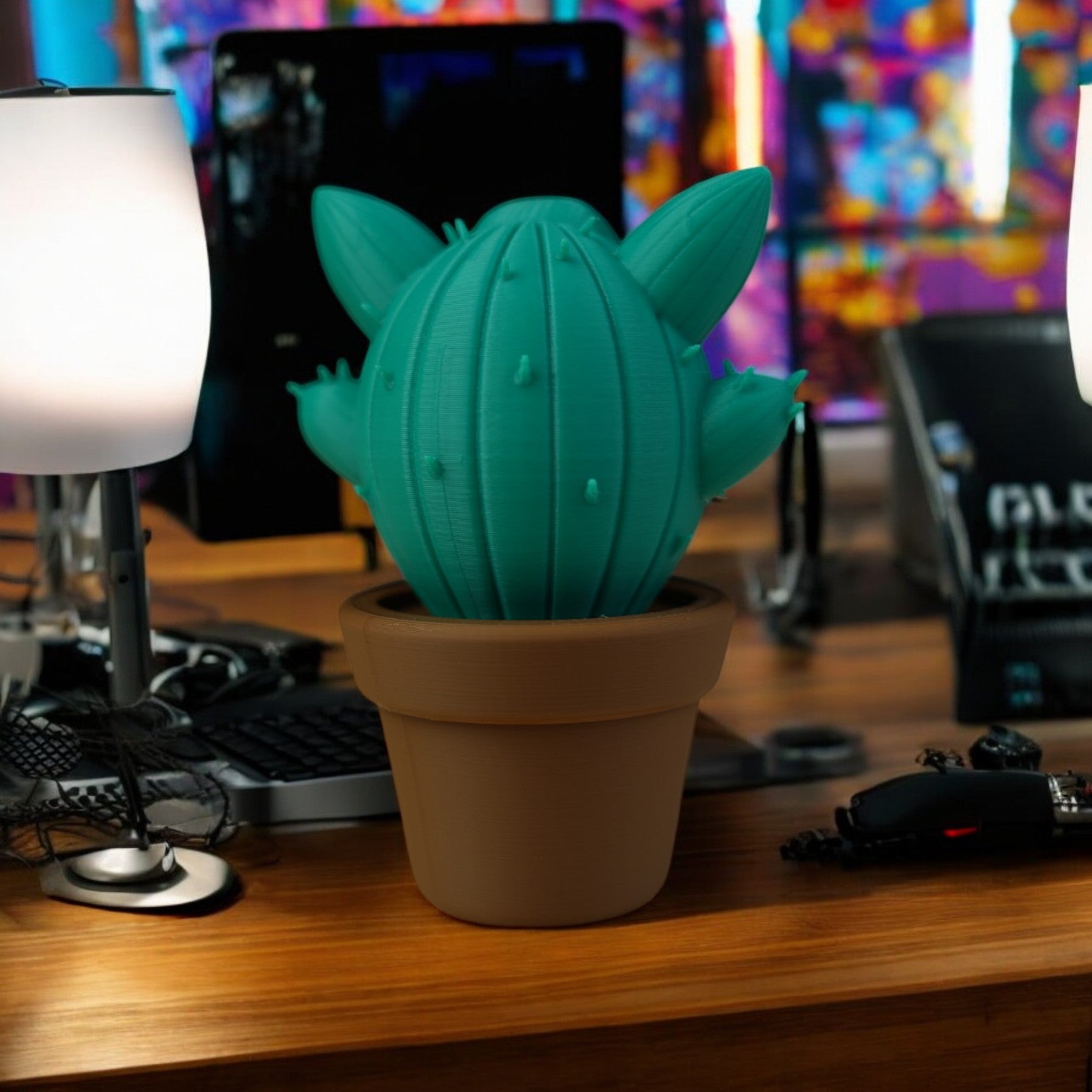 Jigglypuff Cactus3D Printed Model - Pokemon Game Collectible Figurine fan art desk pet image 2