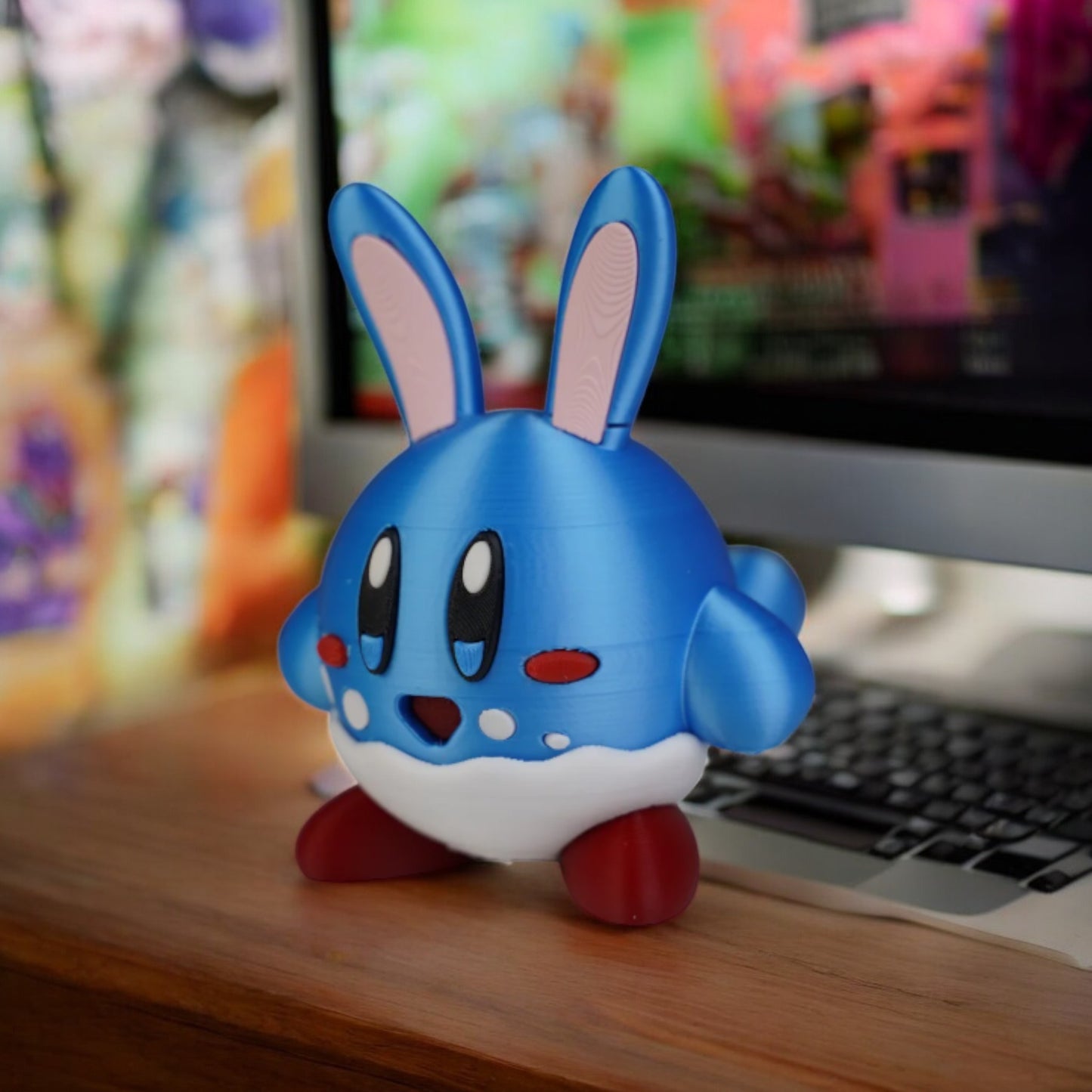 Azumarill Kirby 3D Printed Model - Pokemon Game Collectible Figurine fan art desk pet image 2