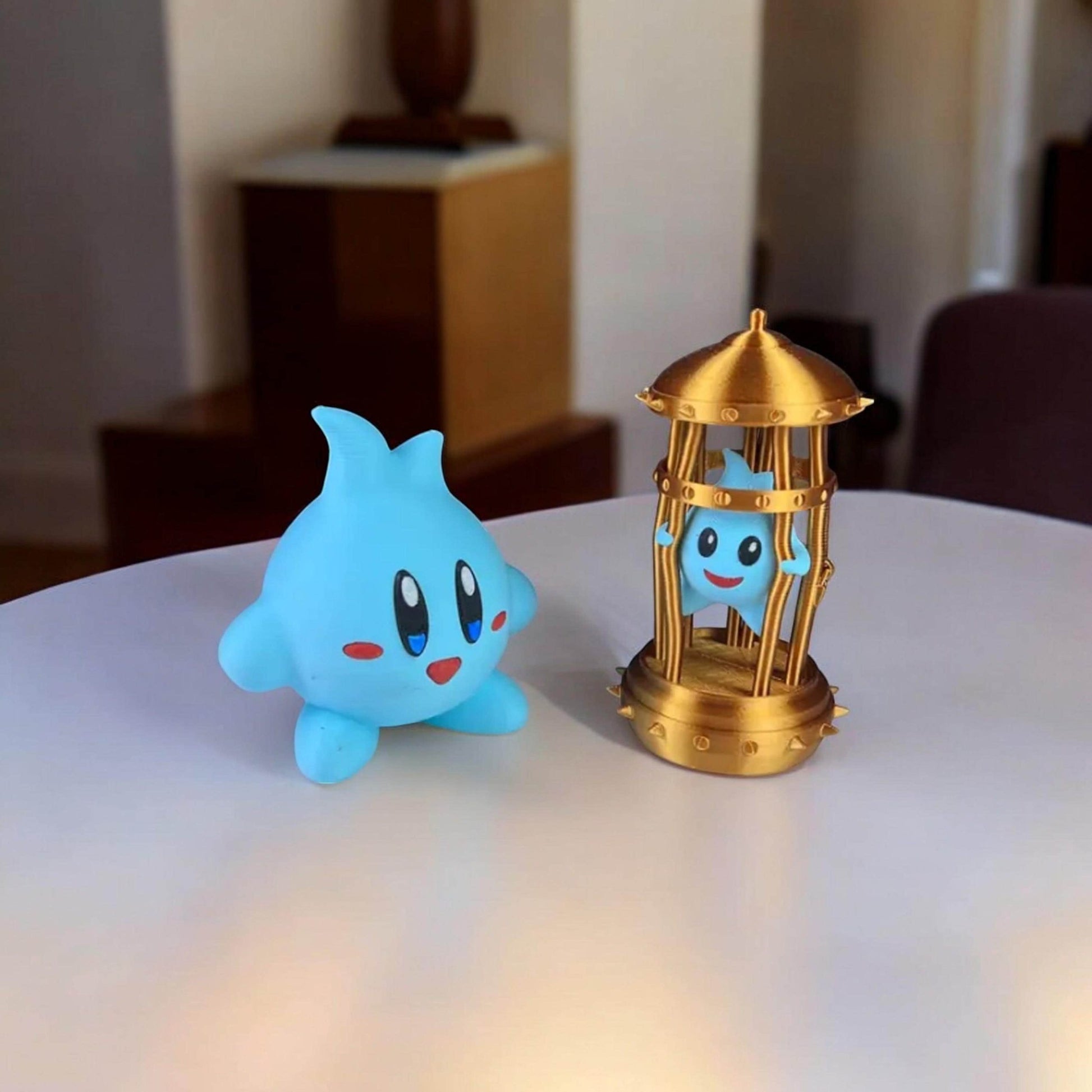 Lumalee in Cage 3D Printed Model - Super Mario Bros Game Collectible Figurine fan art desk pet image 0