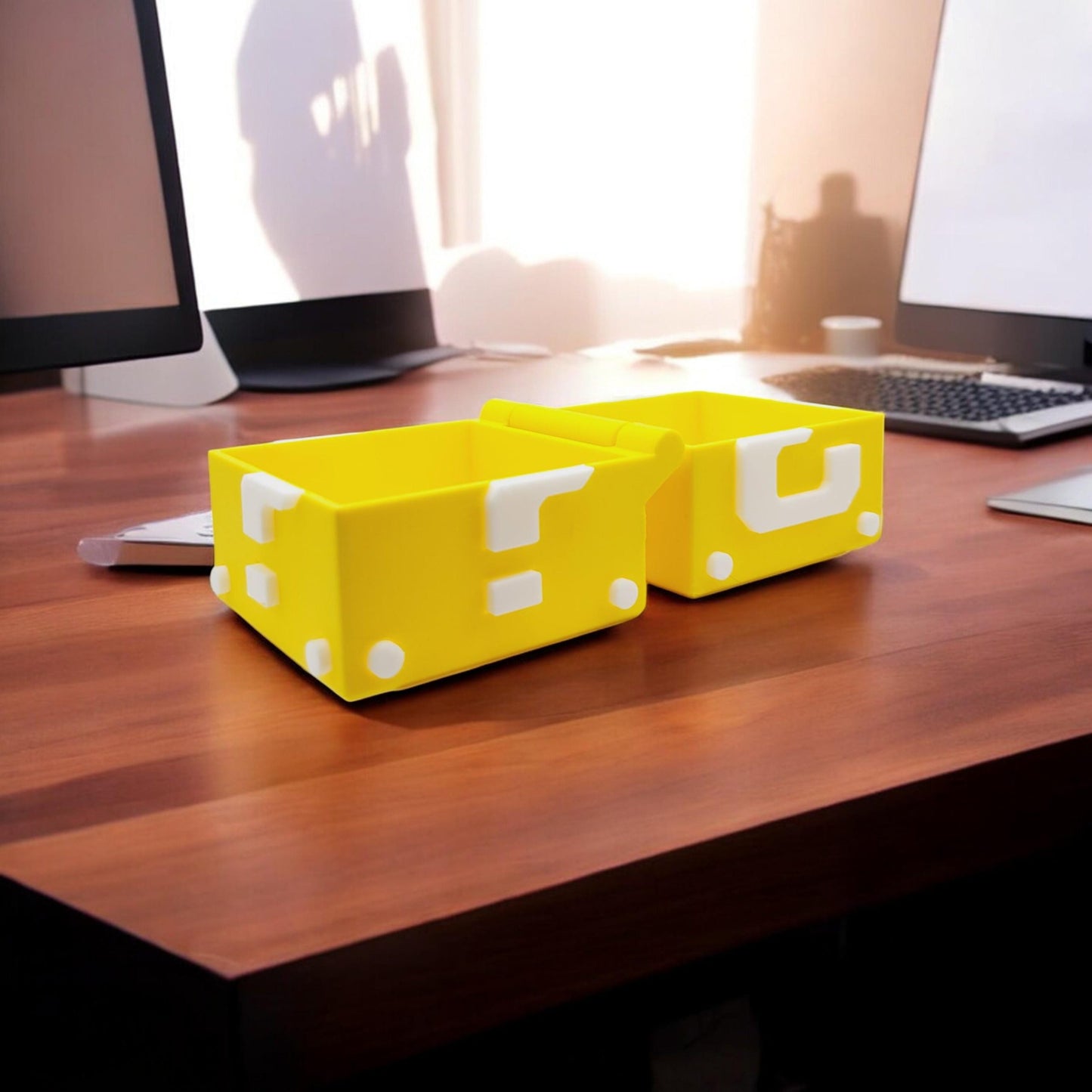 Mario Question Block Container 3D Printed Model - Game Collectible Figurine fan art desk pet image 5