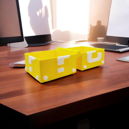 Mario Question Block Container 3D Printed Model - Game Collectible Figurine fan art desk pet image 5
