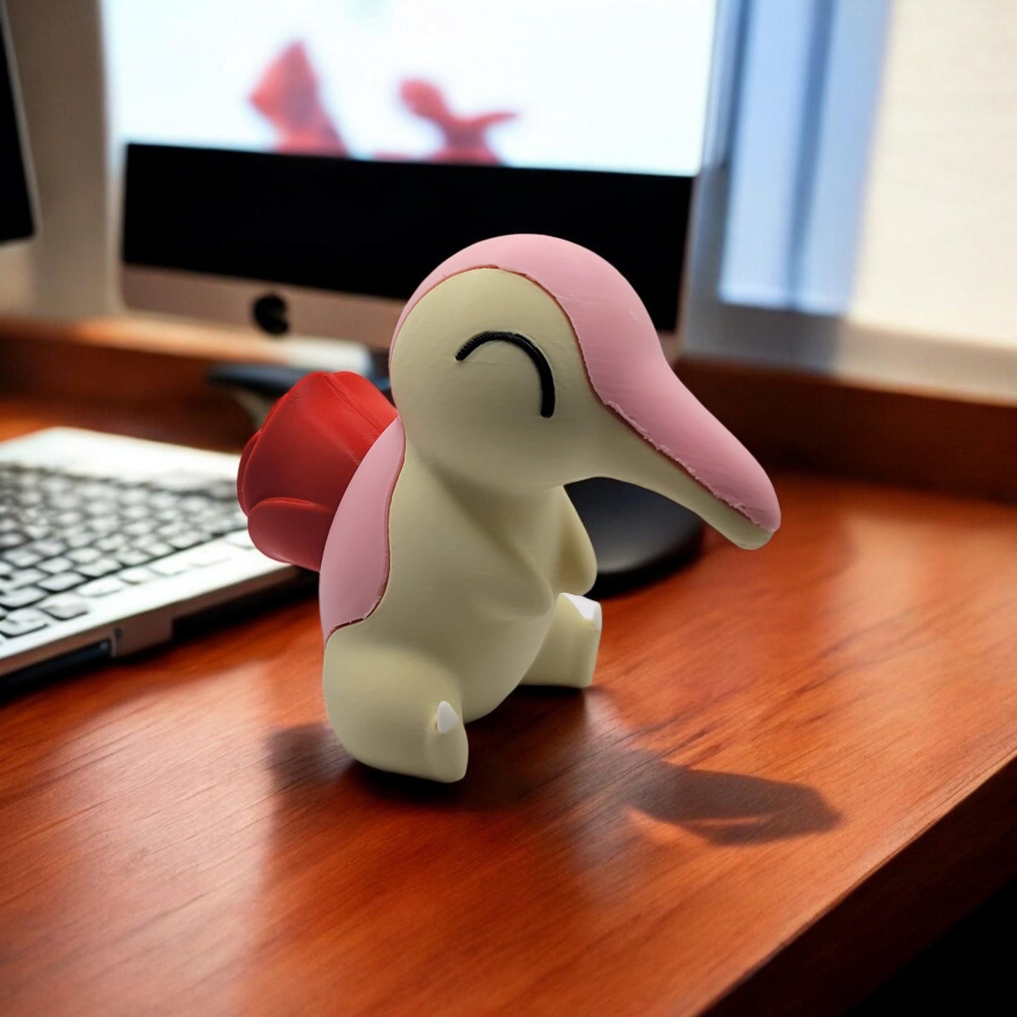Floral Cyndaquil 3D Printed Model - Pokemon Game Collectible Figurine fan art desk pet image 1