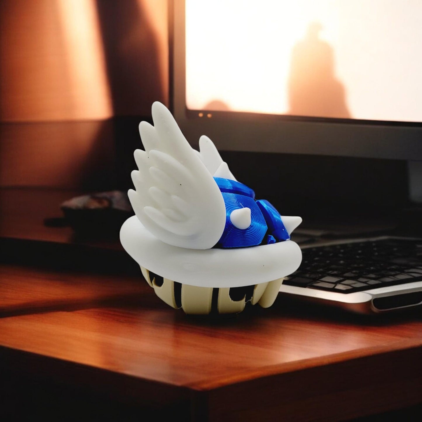 Winged Turtle Shell 3D Printed Model - Super Mario Game Collectible Figurine fan art desk pet image 2