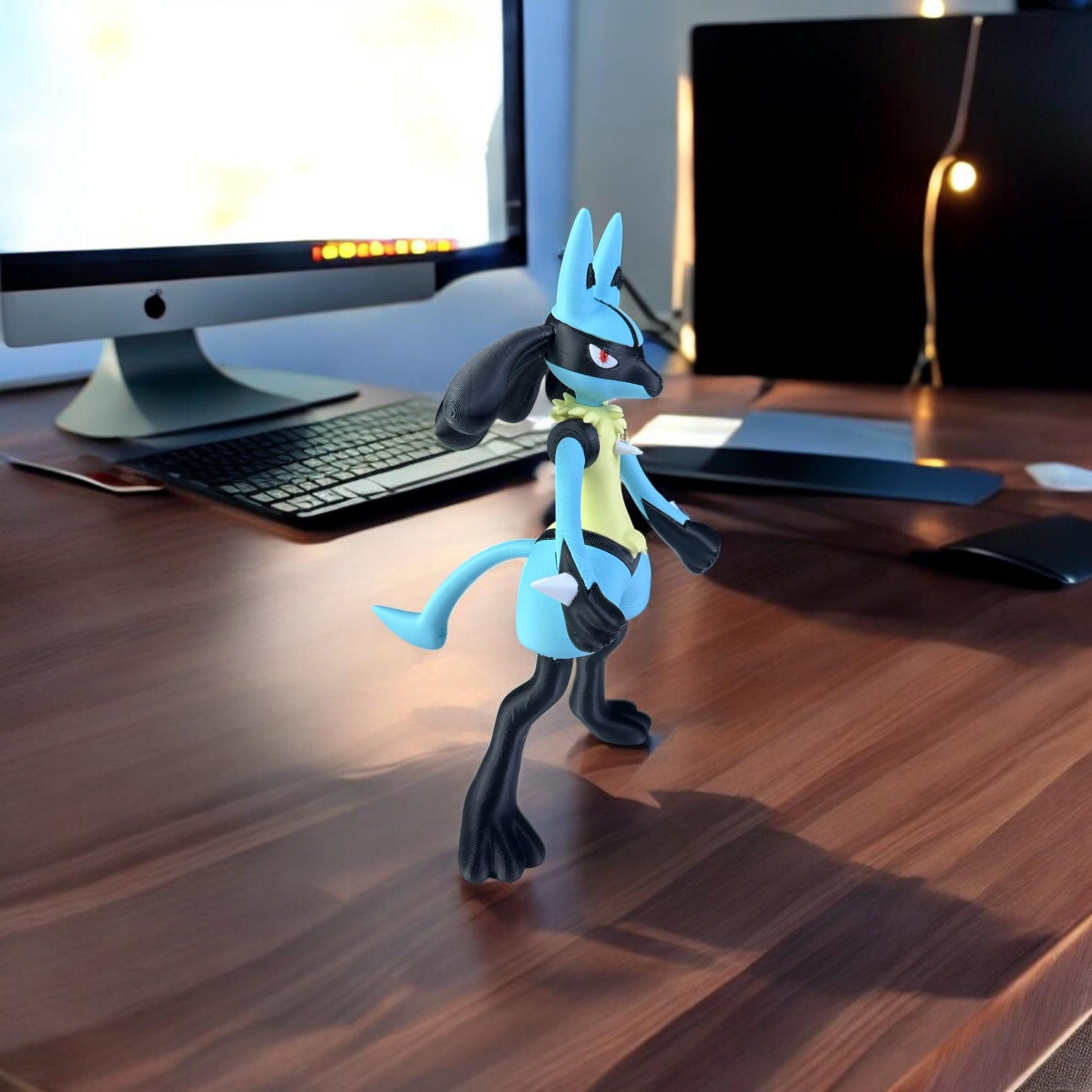 Lucario 3D Printed Model - Pokemon Game Collectible Figurine fan art desk pet image 1