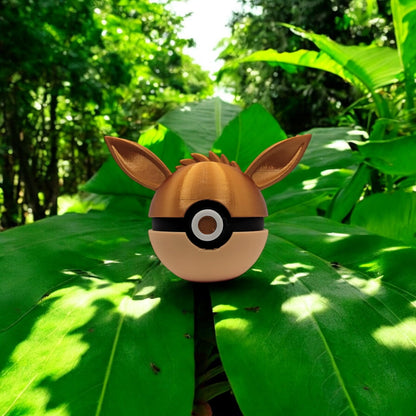 Eevee Pokeball 3D Printed Model - Pokeball Game Collectible Figurine fan art desk pet image 0