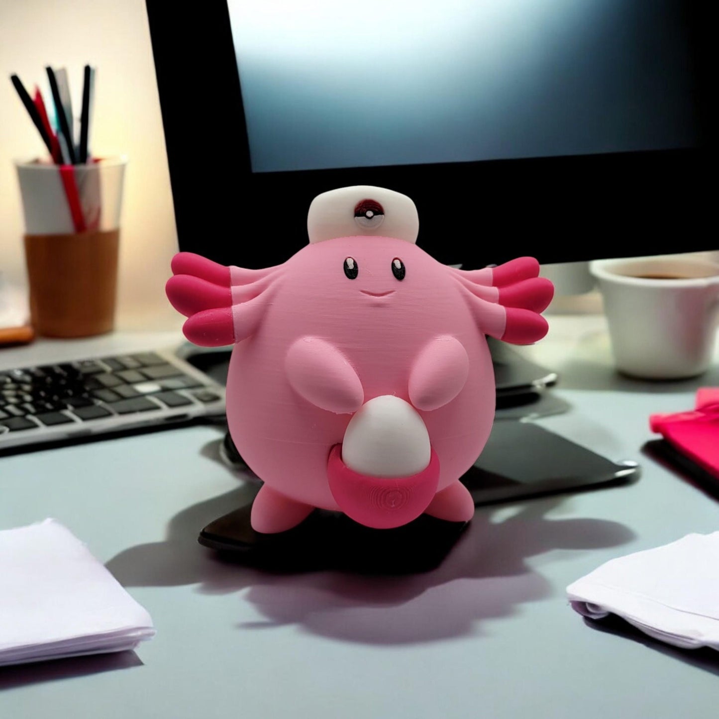 Nurse Joy's Chansey 3D Printed Model - Pokemon Game Collectible Figurine fan art desk pet image 1