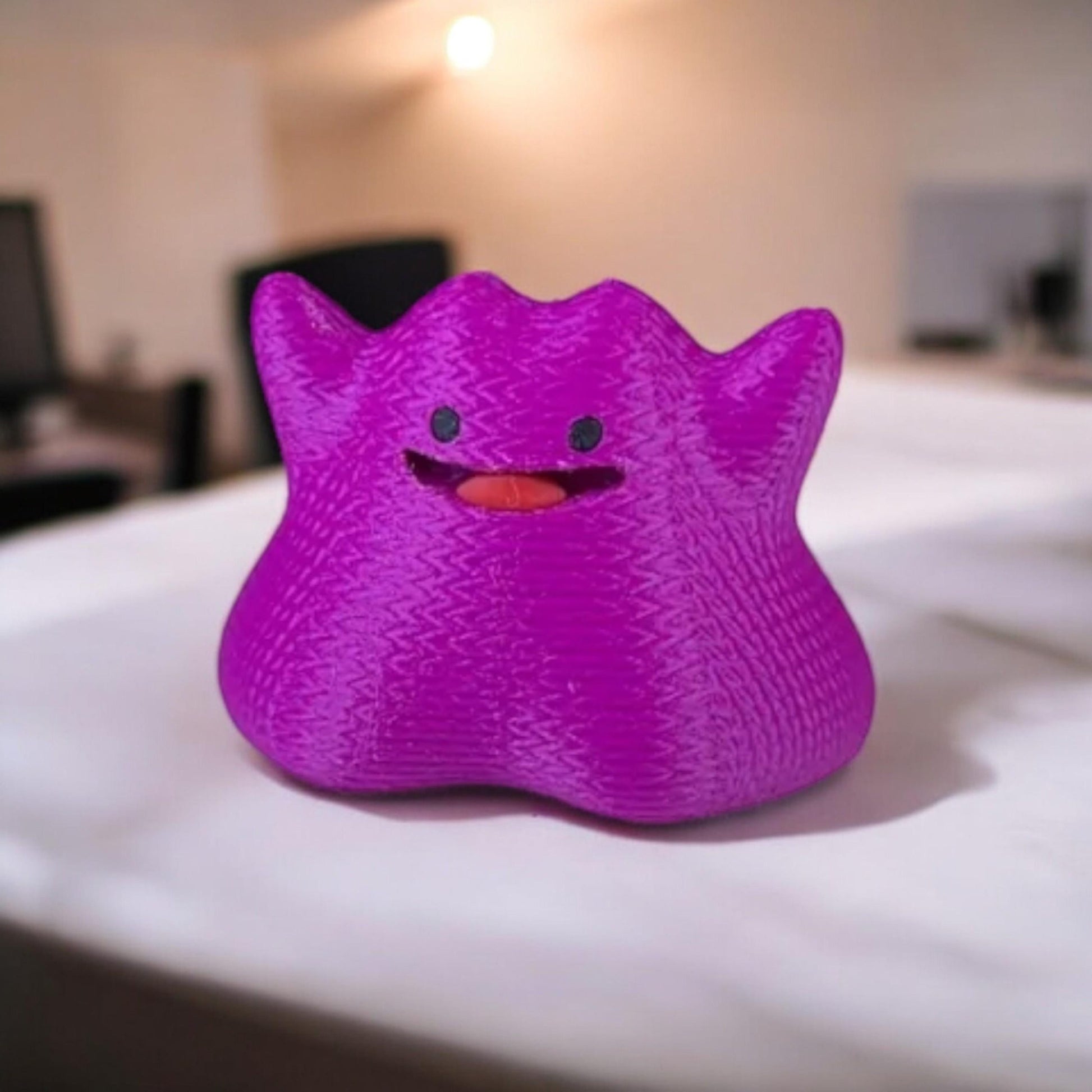 Knitted Ditto 3D Printed Model - Pokemon Game Collectible Figurine fan art desk pet image 1