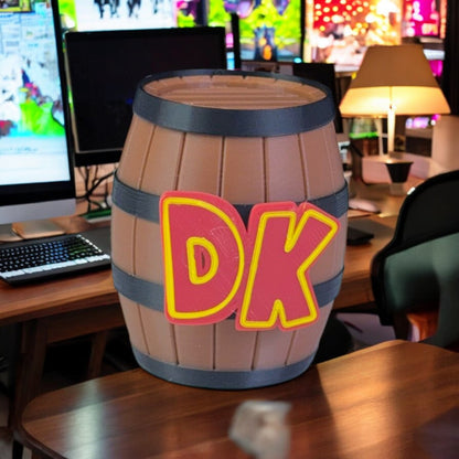 DK Barrel 3D Printed Model - Donkey Kong Game Collectible Figurine fan art desk pet image 2