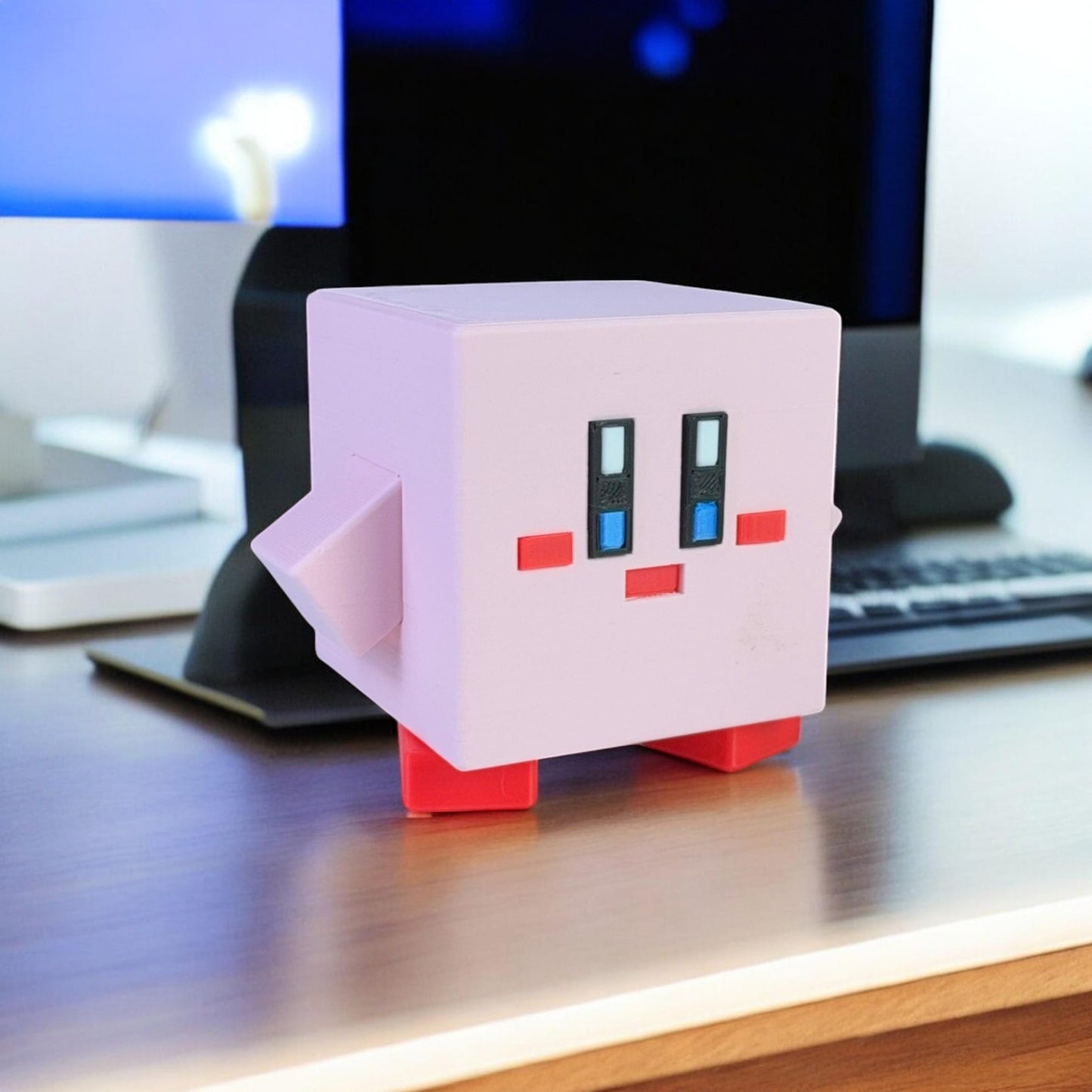 Minecraft Kirby 3D Printed Model - Kirby Game Collectible Figurine fan art desk pet image 0