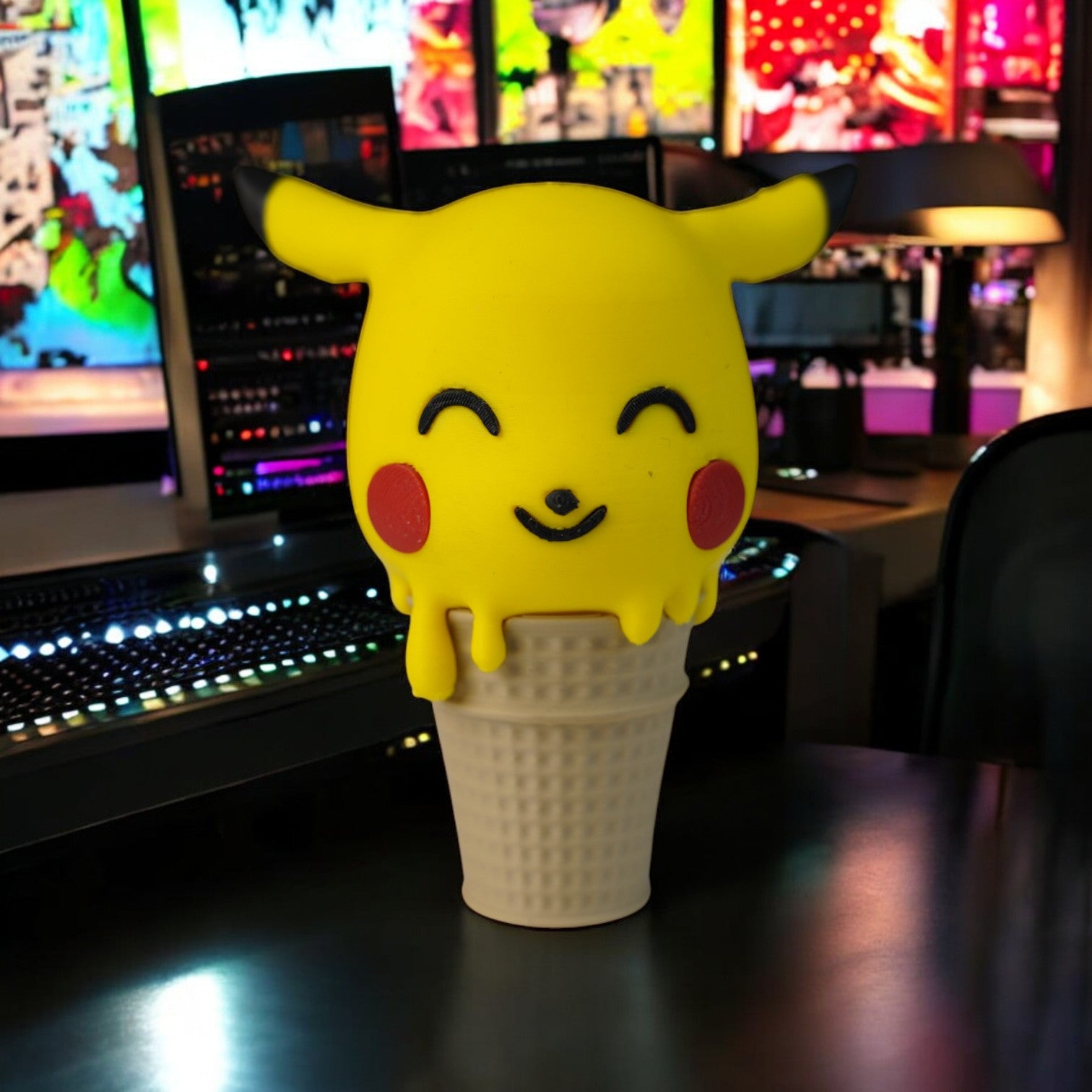 Pikachu Ice Cream 3D Print - Pokemon Food Figure Desk Collectible image 0