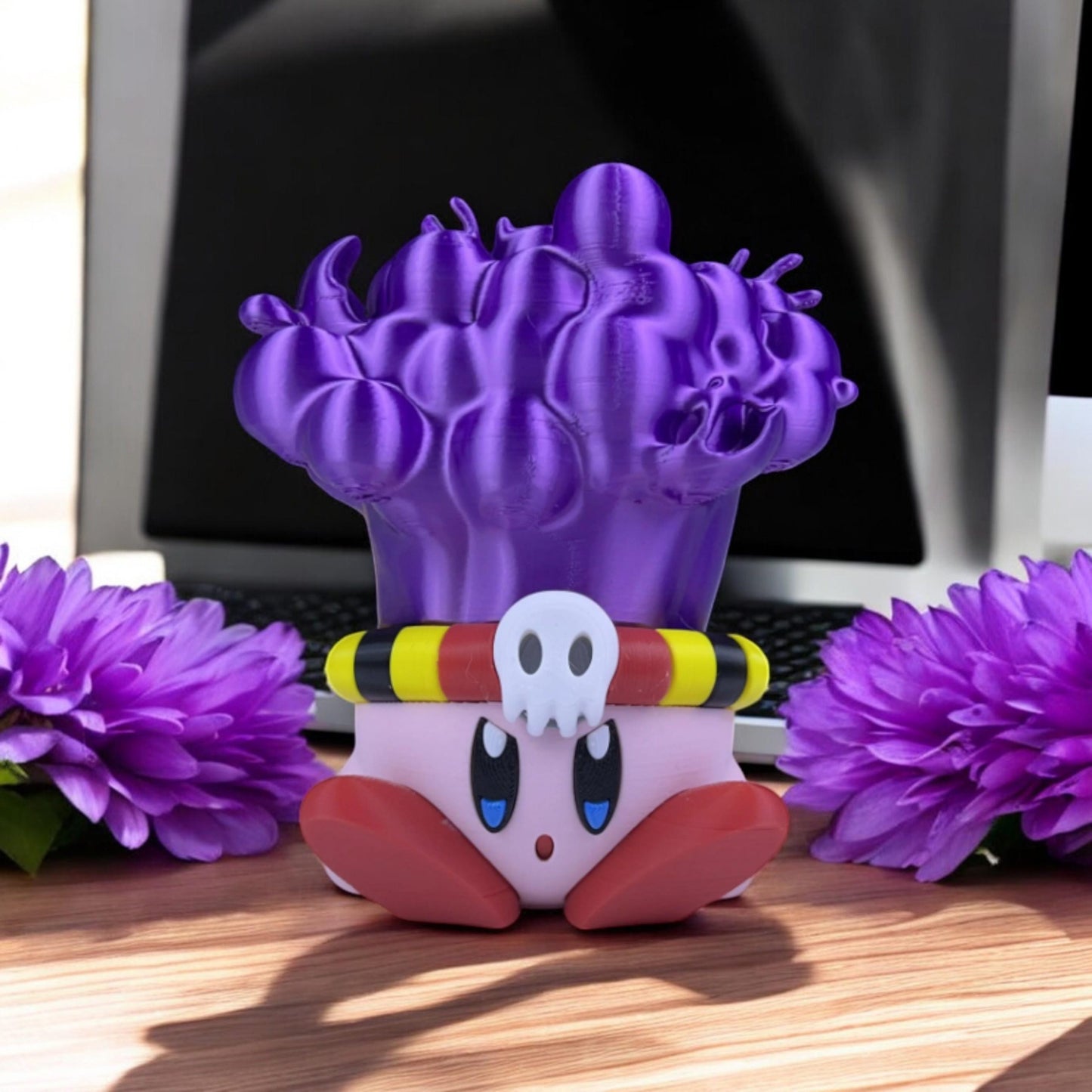 Poison Kirby 3D Printed Model - Kirby Game Collectible Figurine fan art desk pet image 0