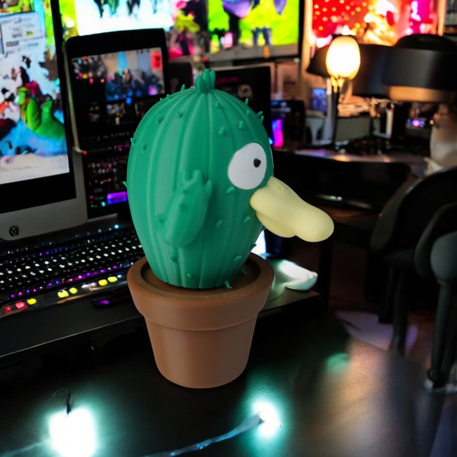 Psyduck Cactus 3D Print - Pokemon Plant Figure Desk Decor image 3