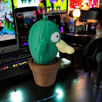 Psyduck Cactus 3D Print - Pokemon Plant Figure Desk Decor image 3
