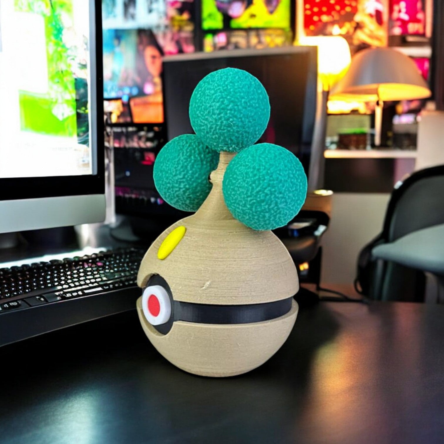 Bonsly Pokeball 3D Printed Model - Poke Balls Game Collectible Figurine fan art desk pet image 2