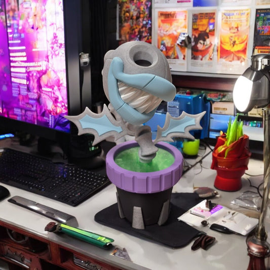 Bone Piranha Plant 3D Print - Super Mario Undead Figure Desk Decor image 0