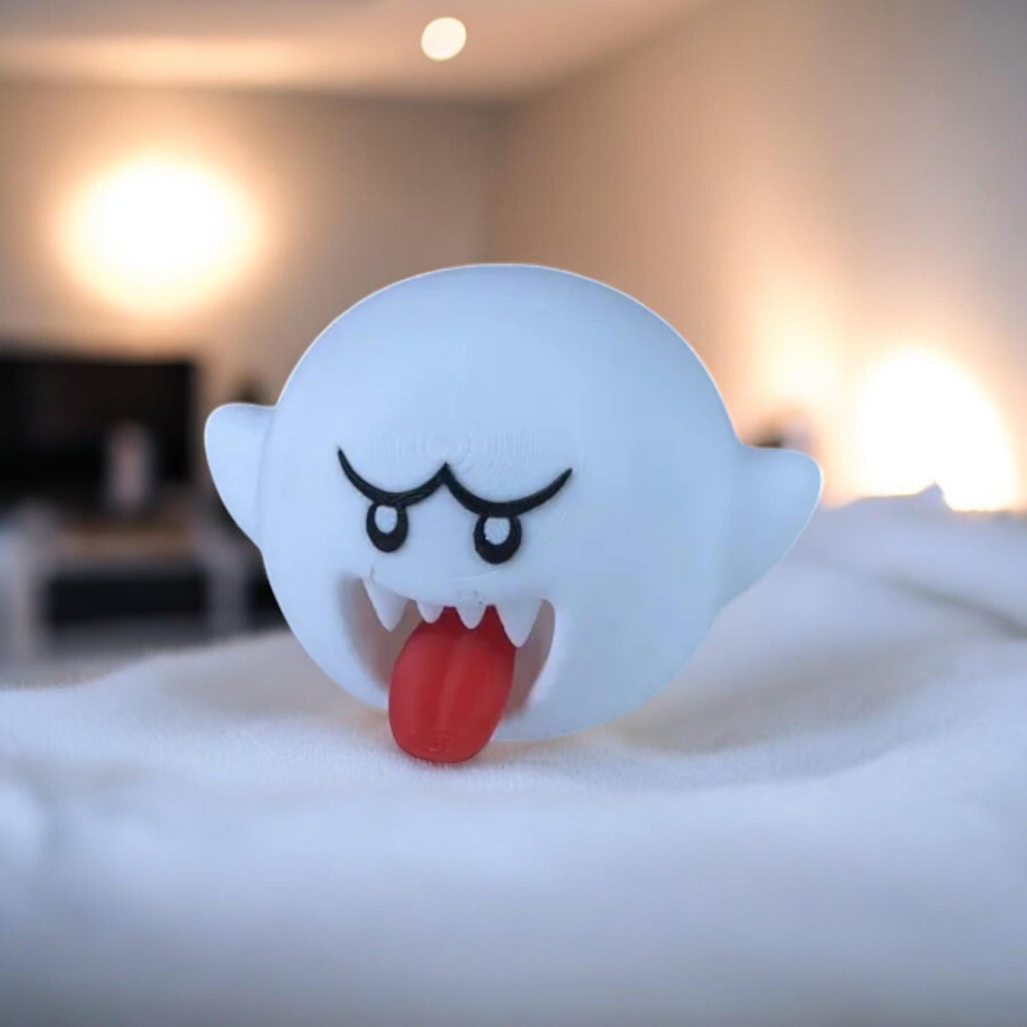 Boo 3D Printed Model - Super Mario Game Collectible Figurine fan art desk pet image 1