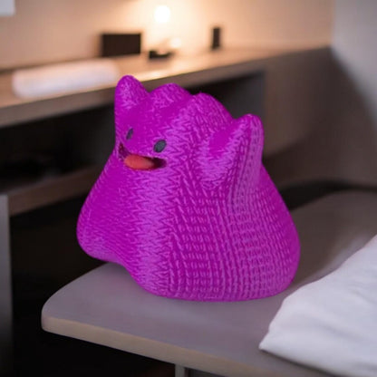 Knitted Ditto 3D Printed Model - Pokemon Game Collectible Figurine fan art desk pet image 2