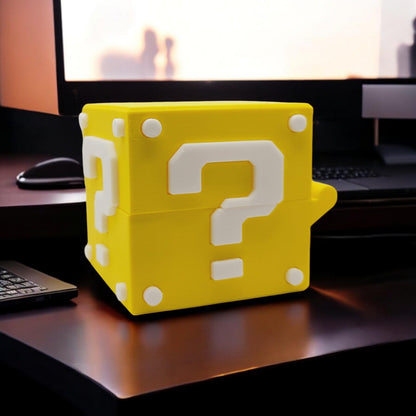 Mario Question Block Container 3D Printed Model - Game Collectible Figurine fan art desk pet image 6