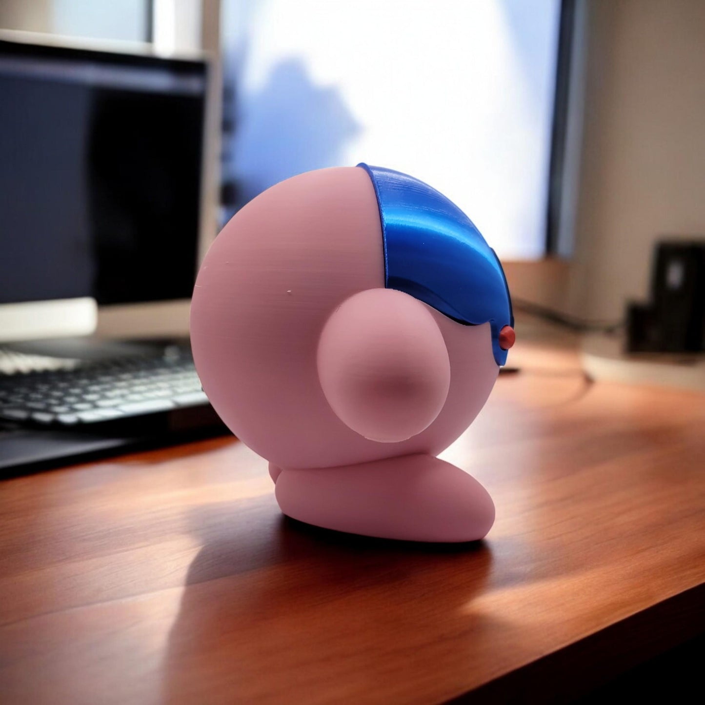 Captain America Kirby 3D Printed Model - Kirby Game Collectible Figurine fan art desk pet image 2