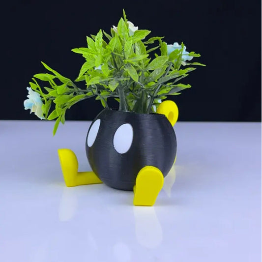 Bob-Omb Planter 3D Printed Model - Super Mario Game Collectible Figurine fan art desk pet image 1