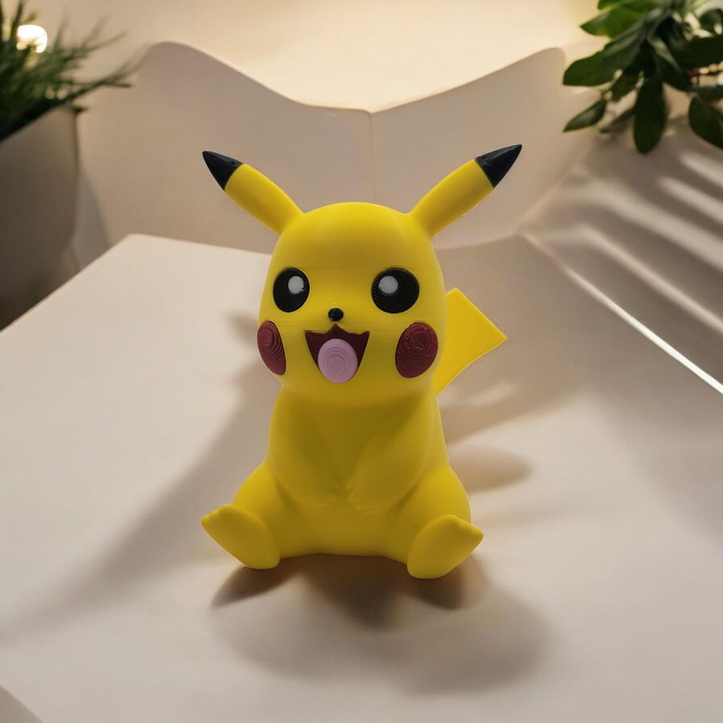 Sitting Pikachu 3D Printed Model - Pokemon Game Collectible Figurine fan art desk pet image 0
