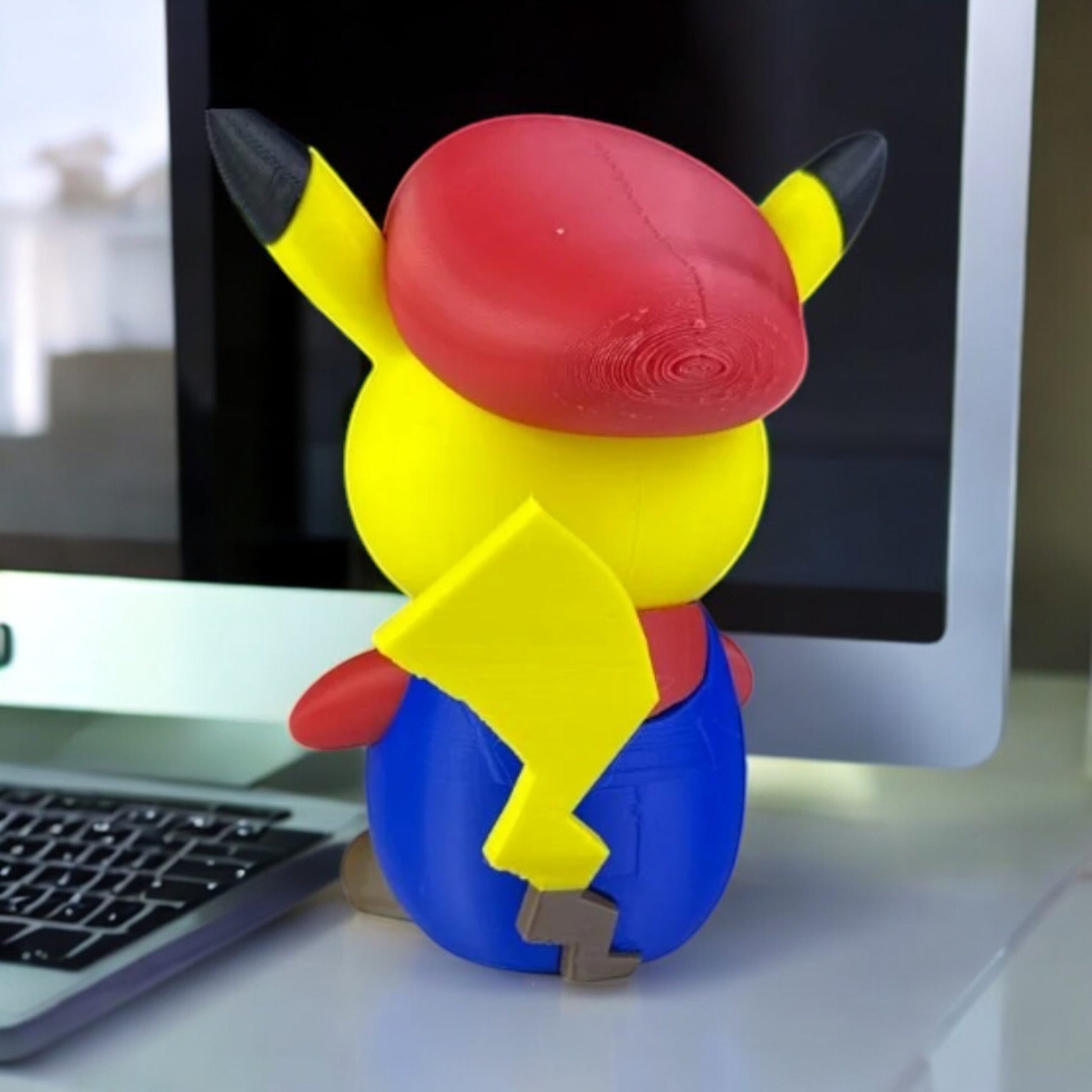 Mario Pikachu 3D Printed Model - Pokemon Game Collectible Figurine fan art desk pet image 4