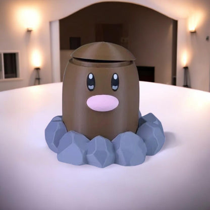 Diglett Container 3D Printed Model - Container Game Collectible Figurine fan art desk pet image 1