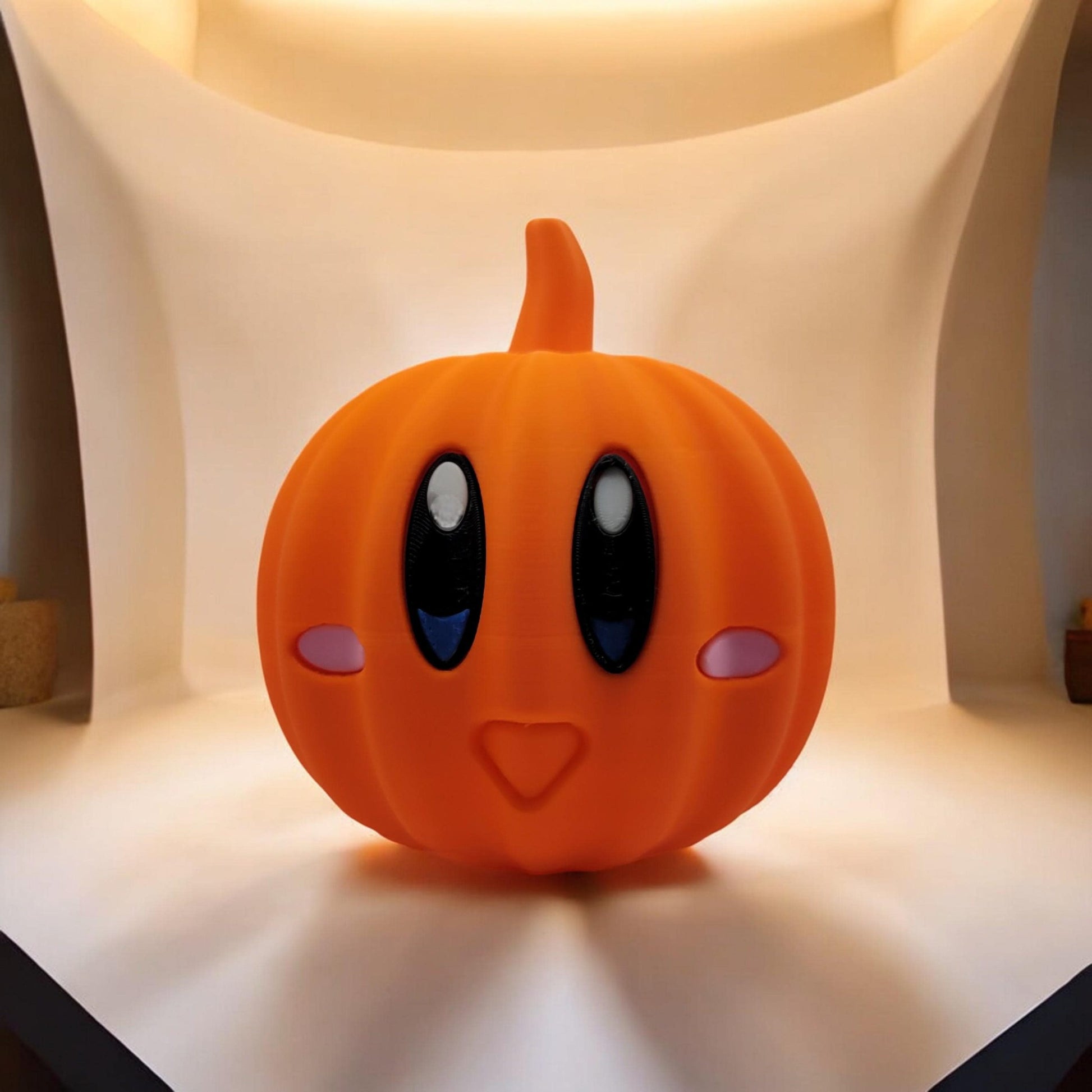 Pumpkin Kirby 3D Printed Model - Kirby Game Collectible Figurine fan art desk pet image 0