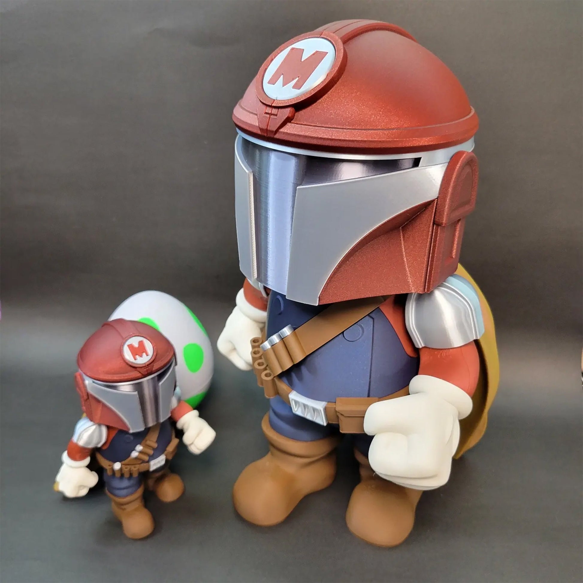 Mariolorian 3D Printed Model - Super Mario - Mandalorian Game Collectible Figurine fan art desk pet image 4