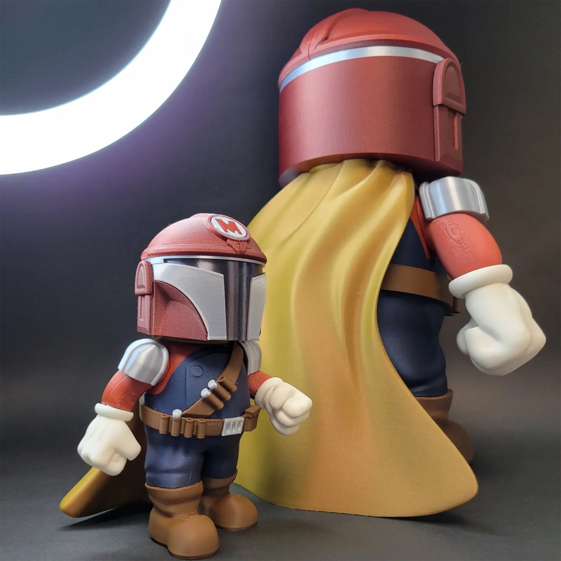 Mariolorian 3D Printed Model - Super Mario - Mandalorian Game Collectible Figurine fan art desk pet image 3