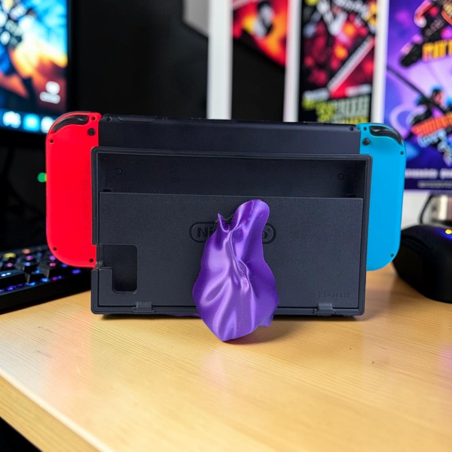 Gastly Nintendo Switch Dock Cover - 3D Printed Pokemon Inspired Fan Art - Gamer Desk Decor & Accessory image 6