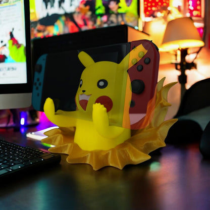 Pikachu Switch Dock 3D Print - Pokemon Console Holder & Stand image 0