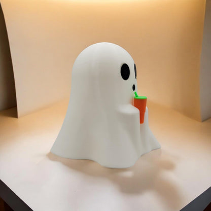 Ghost with Tumbler 3D Printed Model - Halloween Collectible Figurine fan art desk pet image 1