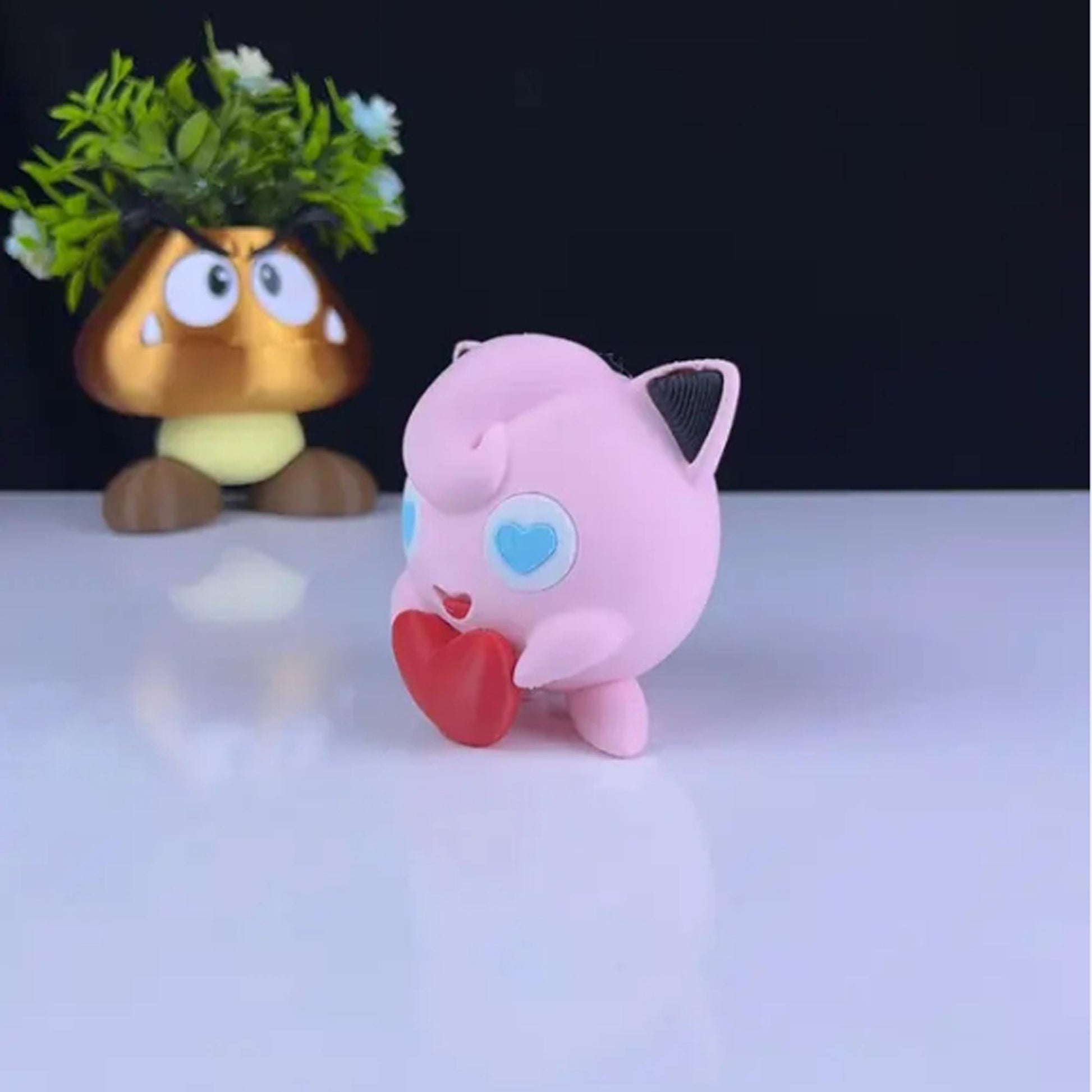 Heartful Jigglypuff 3D Printed Model - Pokemon Game Collectible Figurine fan art desk pet image 3
