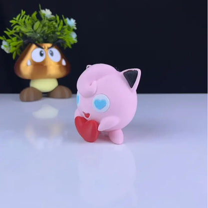 Heartful Jigglypuff 3D Printed Model - Pokemon Game Collectible Figurine fan art desk pet image 3
