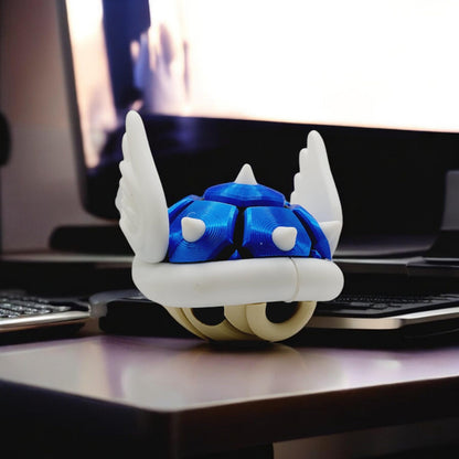 Winged Turtle Shell 3D Printed Model - Super Mario Game Collectible Figurine fan art desk pet image 1