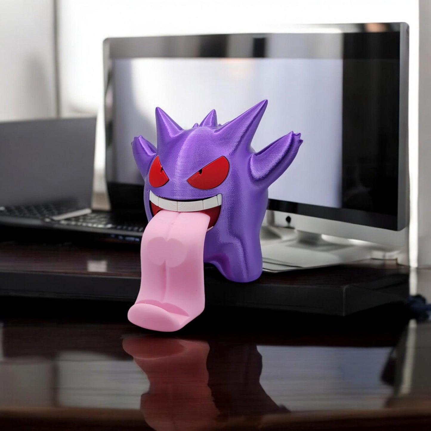Gengar Phone Holder 3D Printed Model - Phone Accessories Game Collectible Figurine fan art desk pet image 6