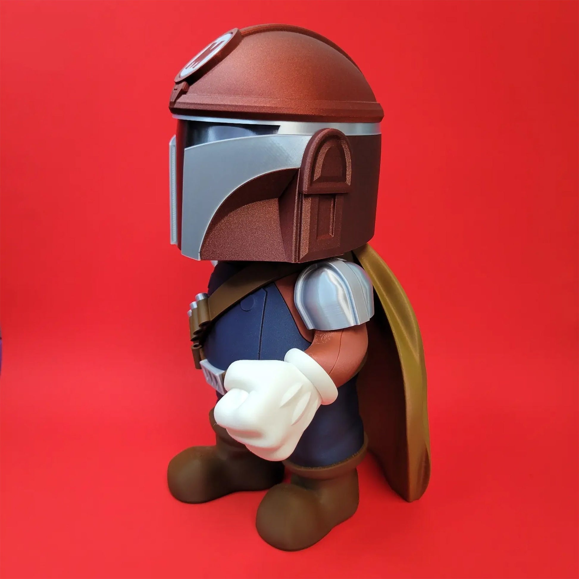 Mariolorian 3D Printed Model - Super Mario - Mandalorian Game Collectible Figurine fan art desk pet image 1