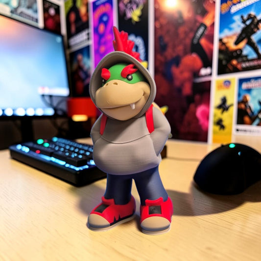 Baby Bowser Hoodie Edition 3D Print - Super Mario Fan Art Desk Pet image 1